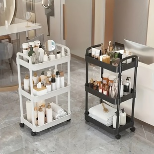2025 New Cross-Border Dropshipping 3-Layer Multifunctional Rolling Storage Cart with Armrests