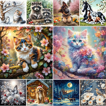 5D钻石画热销新款钻石画卡通动物猫 卧室客厅钻石画跨境十字绣