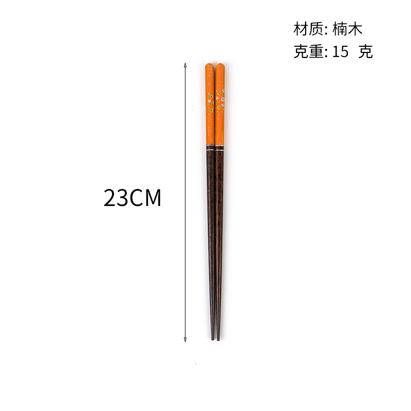 Net Red Creative Estilo japonés Mango de laca Palillos portátiles de madera Cuchara Vajilla de madera Juego de cinco piezas Palillos turísticos Bolsa de tela ecológica