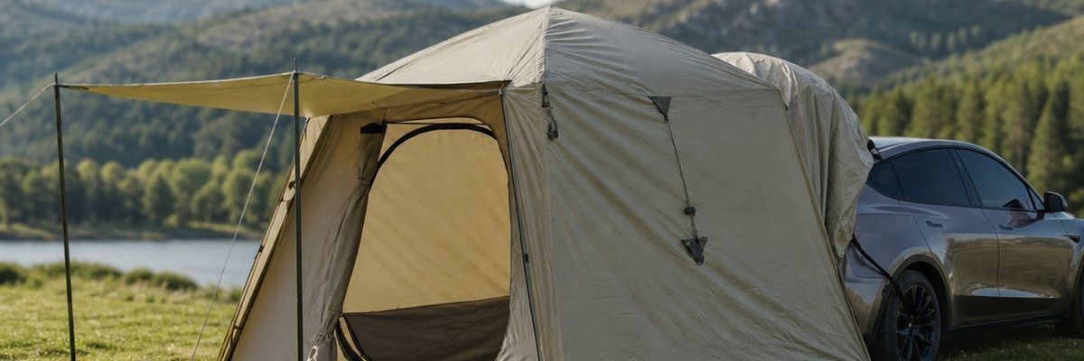 Trunk tent, portable quick-install car tent for overnight camping on long drives, foldable for self-driving trips