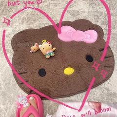 かわいい漫画ハワイアンブラックレザーハローキティカーペットバスルームフロアマットkt猫カーペット寮の足マット
