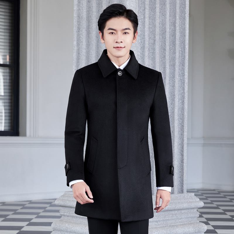 남성용 블랙 218 플래켓 (양모 천)