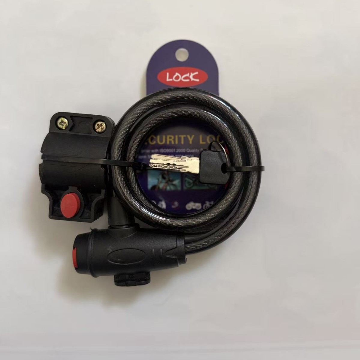 Candado Antirrobo para Bicicleta de Montaña Cable de Acero y PC Reforzado con Llave y Contraseña