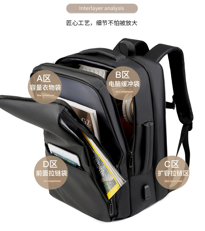 Backpacks for men, laptop bags for leisure and business travel, large-capacity schoolbags for middle school students, backpacks for men on business trips undefined