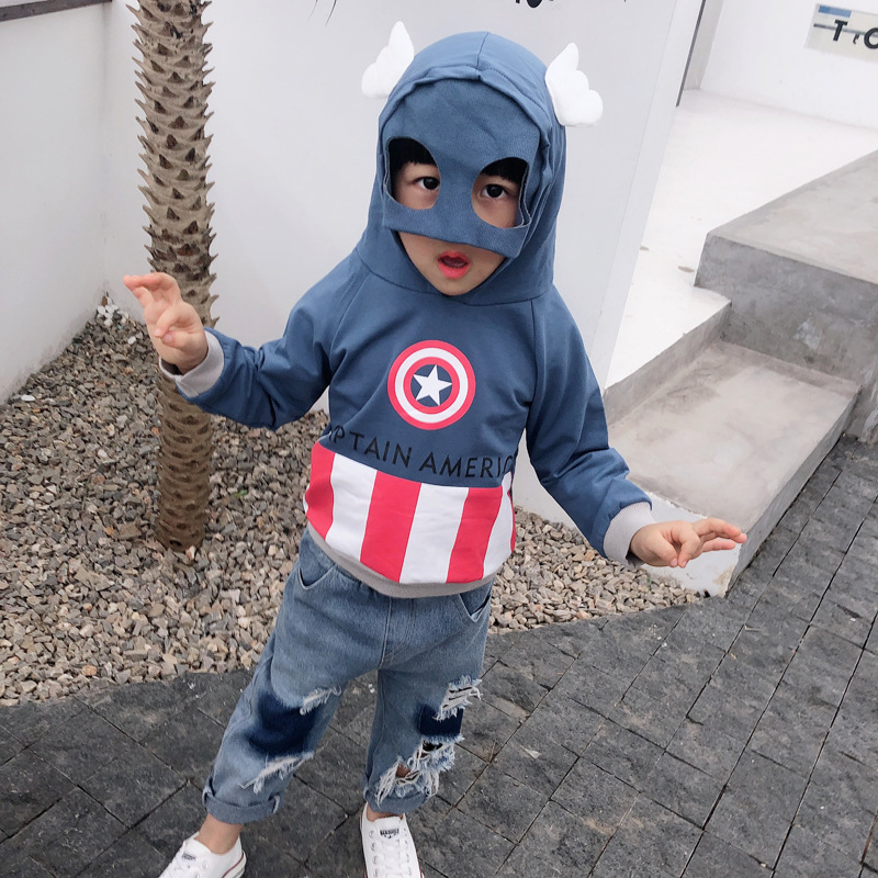 2024 Spring and Autumn New Children's Clothing One Piece Dropshipping Children's Hooded Sweatshirt Baby Mask Cotton Top Boys and Girls T-Shirt 2024 Spring and Autumn New Children's Clothing One Piece Dropshipping Children's Hooded Sweatshirt Baby Mask Cotton Top Boys and Girls T-Shirt