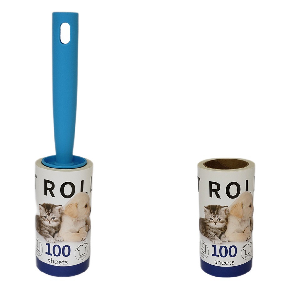 Cross-border Hot Sale Pet Hair Sticker 100 Tear Roller Hair Sticky Paper Tearable Replacement Dust Sticky Paper Clothes Cleaning
