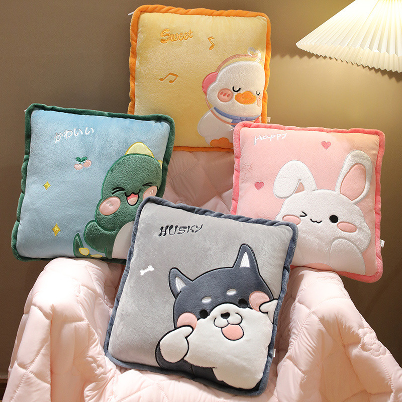 Edredón de almohada de seda de hielo manta de doble uso edredón de almohada dos en uno almohada de coche almohada de siesta de oficina