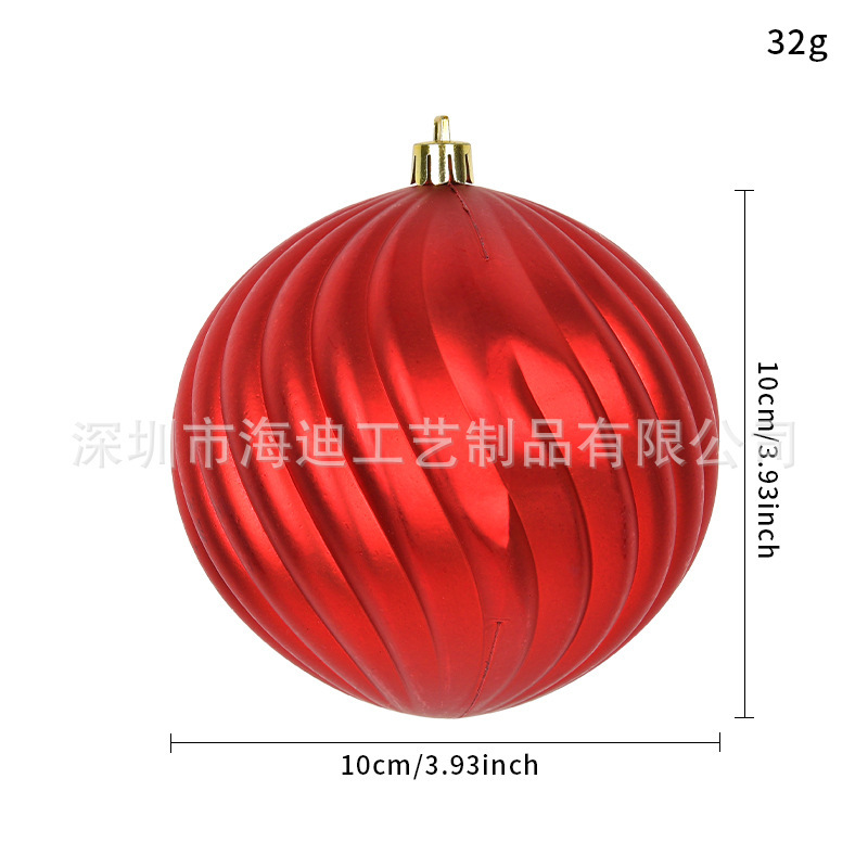 Galvanizado 10CM forma de bola de plástico colgante bola de guirlandas de caña colgante bola de color de Navidad simple viento árbol de Navidad multicolor