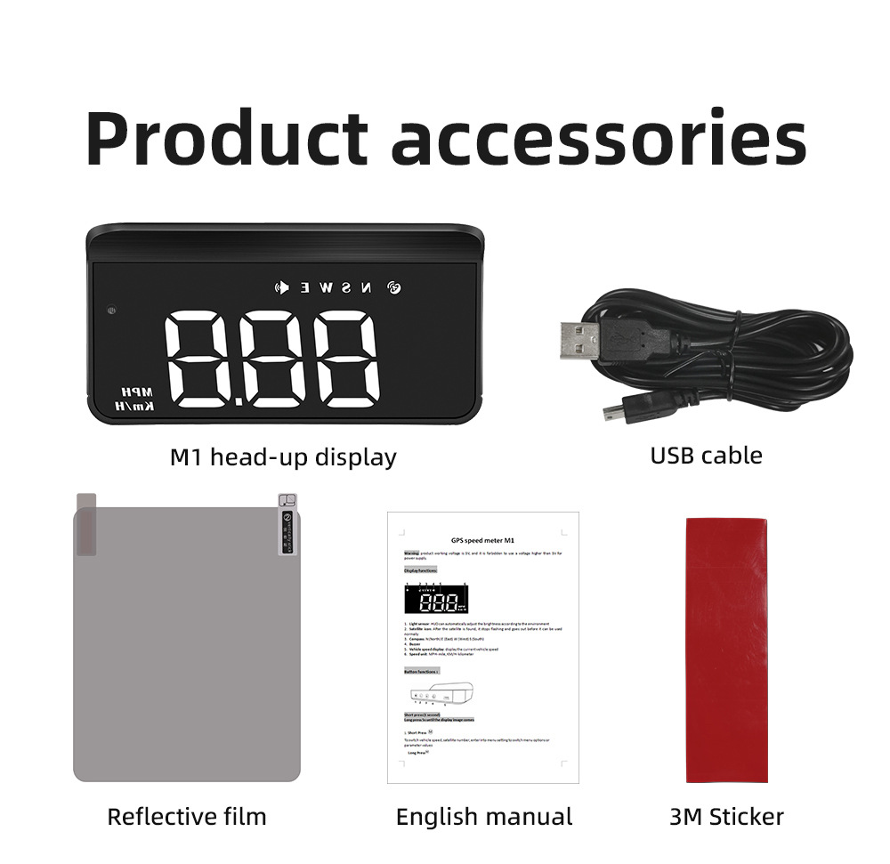 M1 Car Hud Head-Up Display Universal Car Gps Speedometer Single Trip Distance Meter Direct Sale from Manufacturer