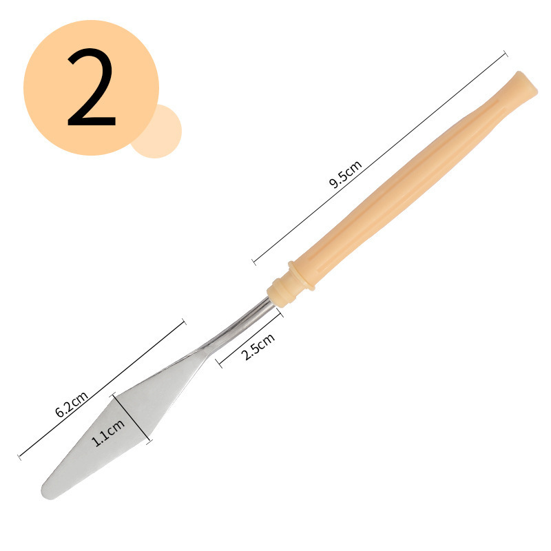 Cuchillo de pintura al óleo especial de arte, polvo de agua, pigmento de acrílico, cuchillo de selección de cuchillo de madera de acero inoxidable, cuchillo de toner de punta plana