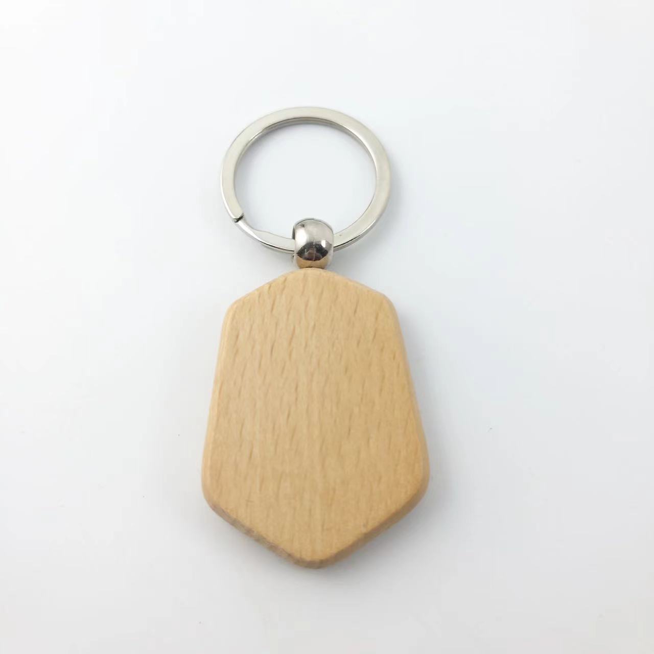Keychain de madera de haya impresión láser creativa de pequeños regalos fabricantes suministro de keychain de madera