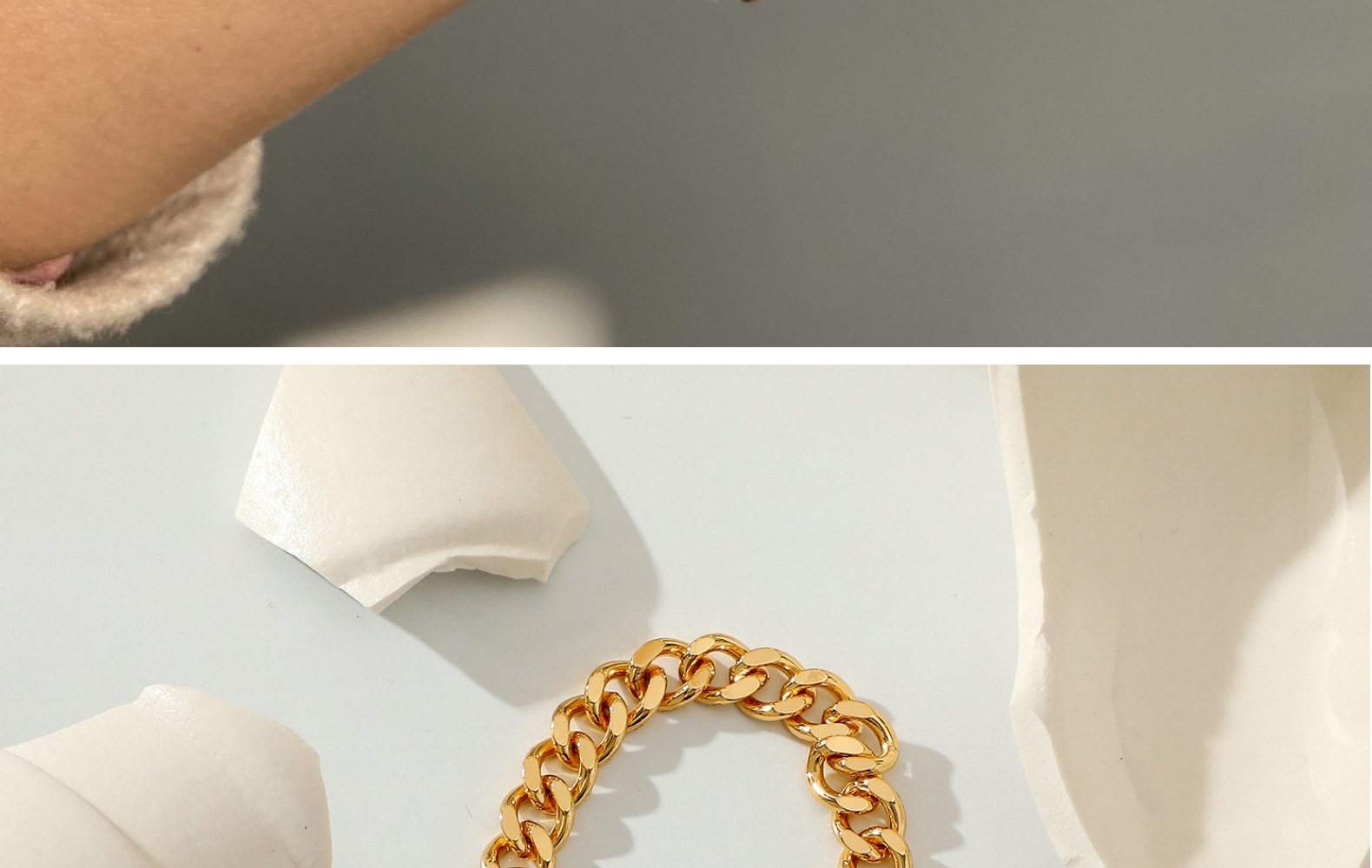 Fashion cuban heartshaped zircon chain goldplated braceletpicture6