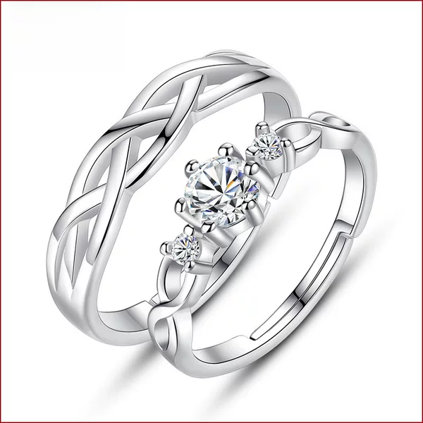 Ten Mile Peach Blossom Alliance Couple Ring Korean Fashion Popular Hand Jewelry Ring Women's Opening Ring Cross-border Batch