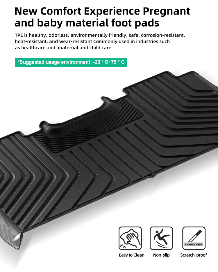 Suitable for 15-26 Models of Ford F150 Car Floor Mats, Waterproof and Dirt-Resistant, Special Tpe Floor Mats for the Rear Compartment