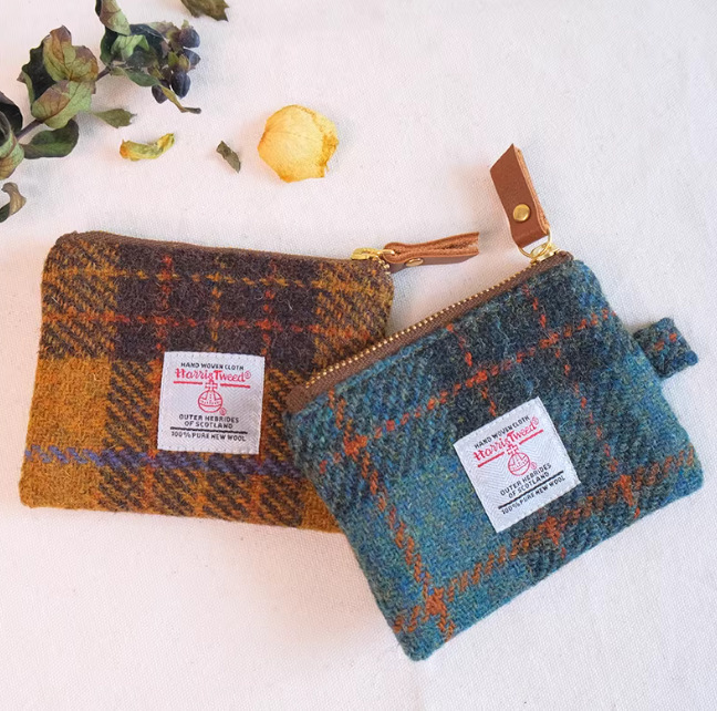 Harris Tweed Handmade Lipstick Bag Retro British Style Portable Coin Purse