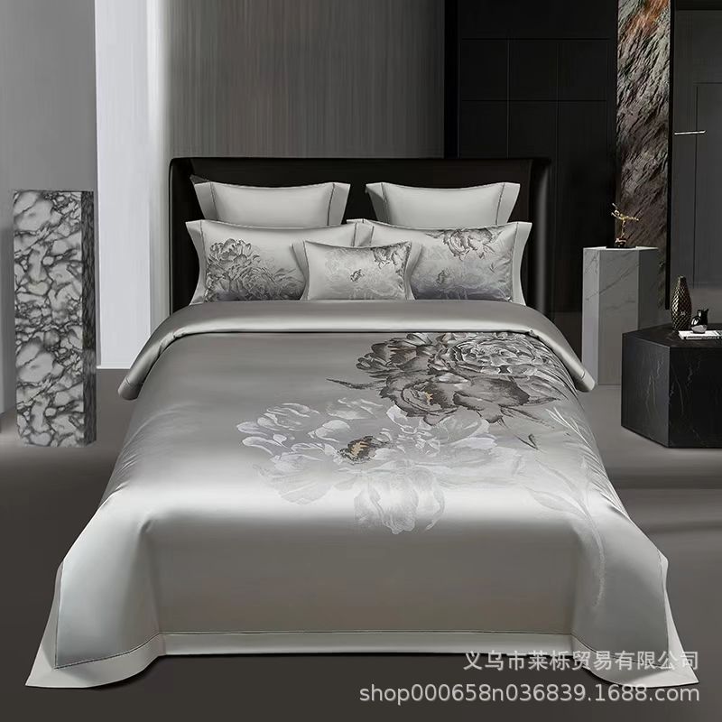 四件套bedsheet set, new design with flower提花外贸款