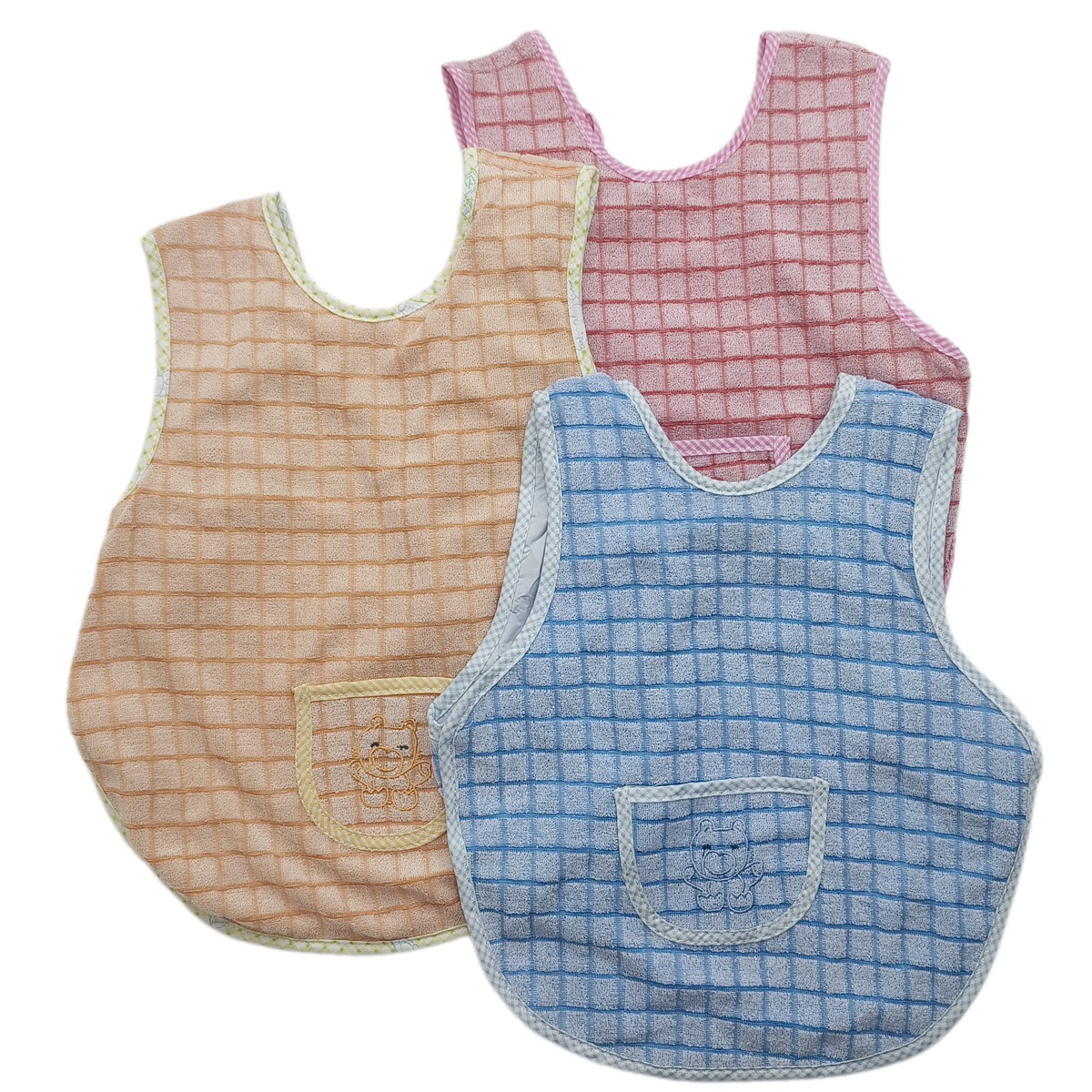 Children's cotton waterproof eating bib sleevless