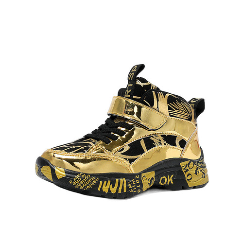 Boys' High-Top Sports Shoes for Ages 6-12, Autumn/Winter New Release, Leather with Cotton Lining, Durable Children's Running Shoes