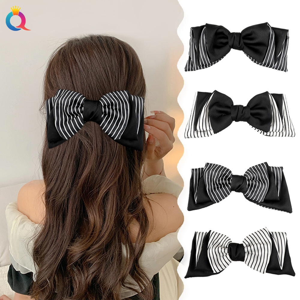 Women's Lady Korean Style Bow Knot Cloth Rhinestone Hair Claws display picture 10
