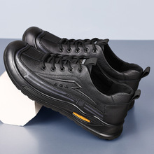 男鞋2025秋季休闲皮鞋男士软底时尚百搭防水运动登山鞋一件代发