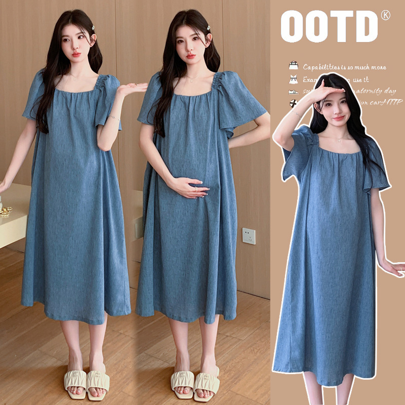 Pregnant Women's Summer Dress dress Summer Pregnant Women's Dress Mid-length Loose Out-of-the-way Fashionable Motherhood Dress Pregnant Women's Summer Dress dress Summer Pregnant Women's Dress Mid-length Loose Out-of-the-way Fashionable Motherhood Dress