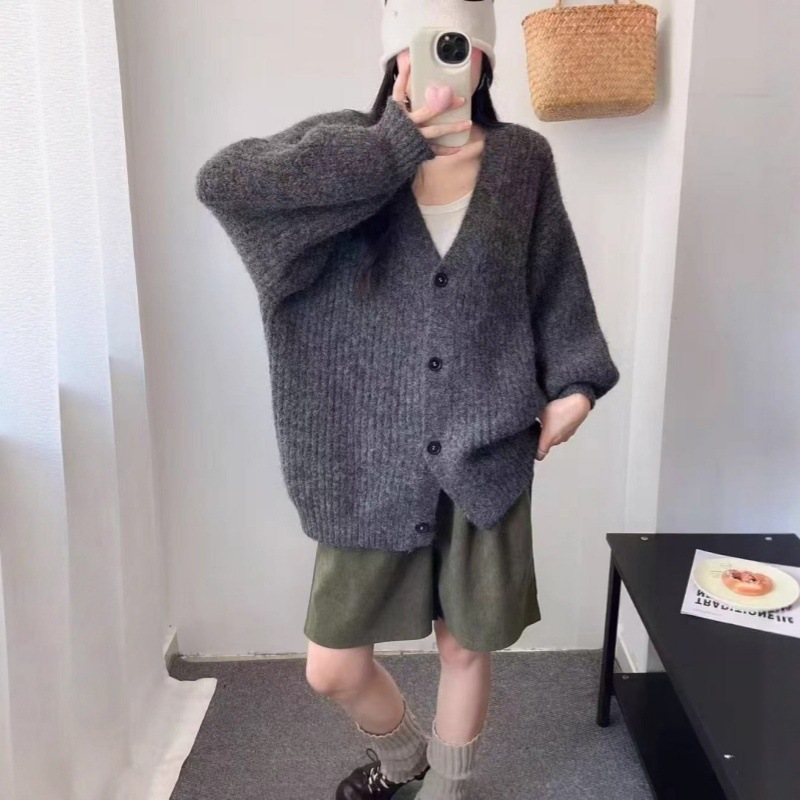 中长款毛衣外套女2025秋冬季新款宽松外穿慵懒风加厚针织开衫上衣|undefined