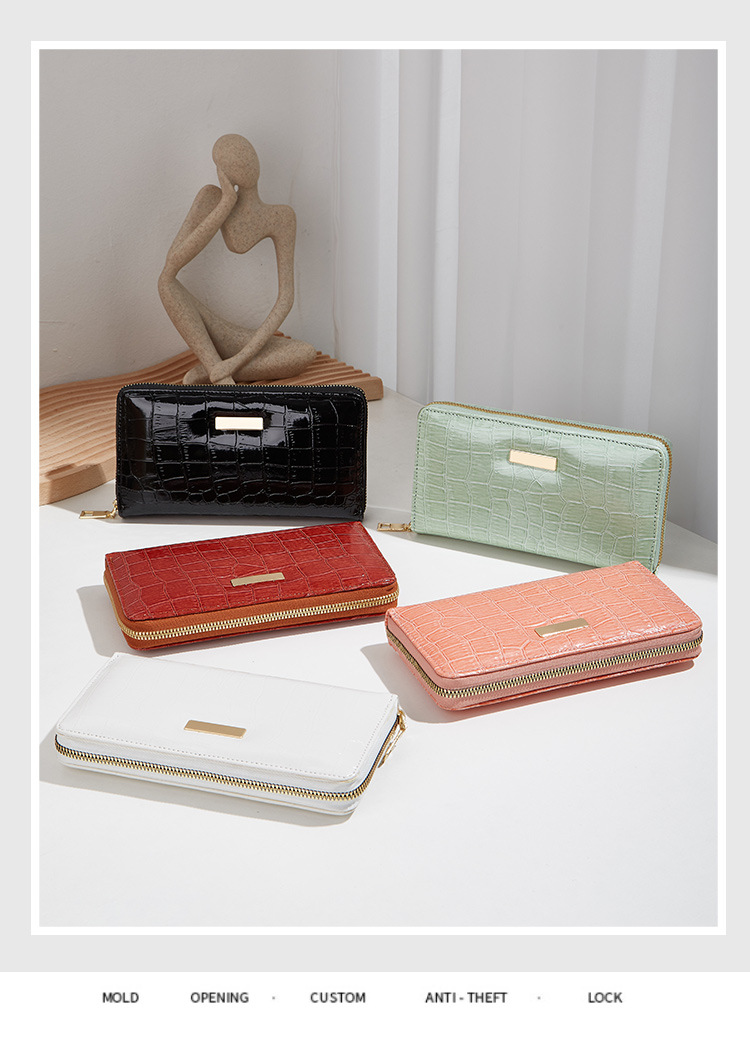 131g Weight Polyester Lining Material White Red Pink Pu Leather Solid Color Crocodile Square Evening Bags