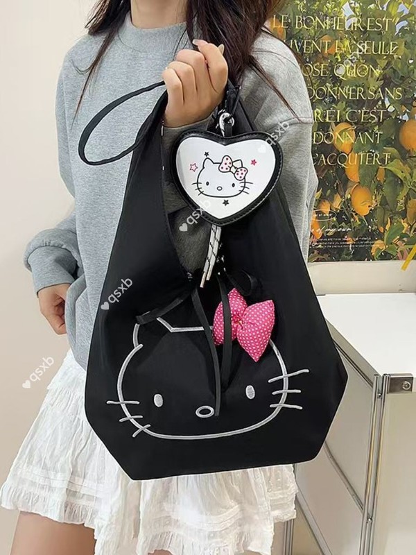 超火Hello kitty托特包包包女2025年学生单肩包大容量上课通勤包|undefined