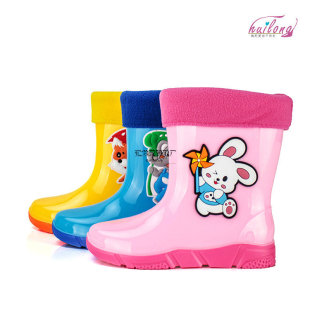 668 wool mouth cotton cute fashion mid-calf rain boots men's and women's neutral animal Waterproof warm open two large, medium and small