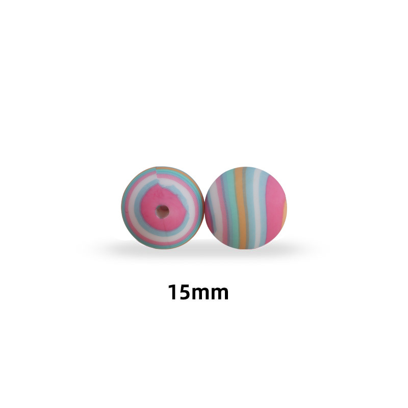 15mm leopardo pétalo color cuentas de transferencia de agua granos de silicona de calidad alimentaria DIY joyería chupete cadena teether pulsera