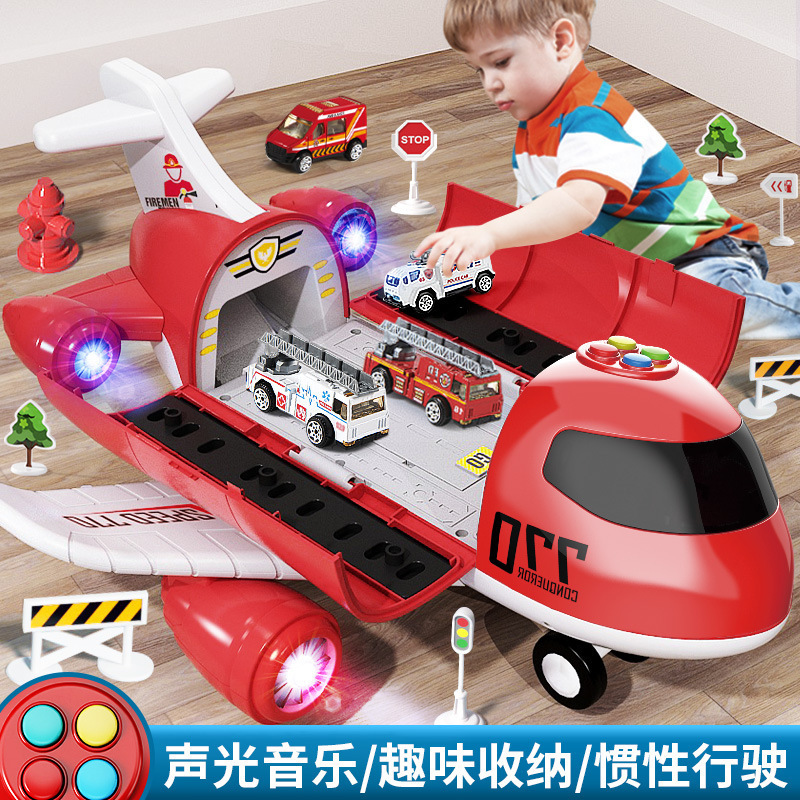 Large Kidsren's Airplane Toy Educational Boy 3 to 4 Years Old Baby Car Multi-Functional Fall-Resistant Set Boy
