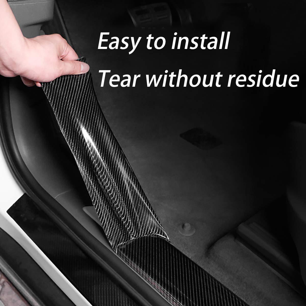 Car Door Sill Strip K5D Carbon Fiber Pattern Door Anti-Collision Strip Rear Box Bumper Door Edge Anti-Scratch Protection Strip
