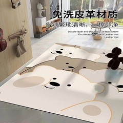 入戶門地墊卡通皮革pvc防滑防油免洗防水滿鋪加厚進門腳墊可裁剪