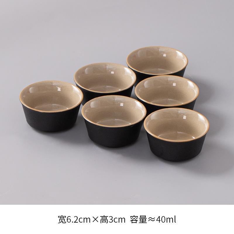 Ceramic tea cup, glass tea set, 6 pieces