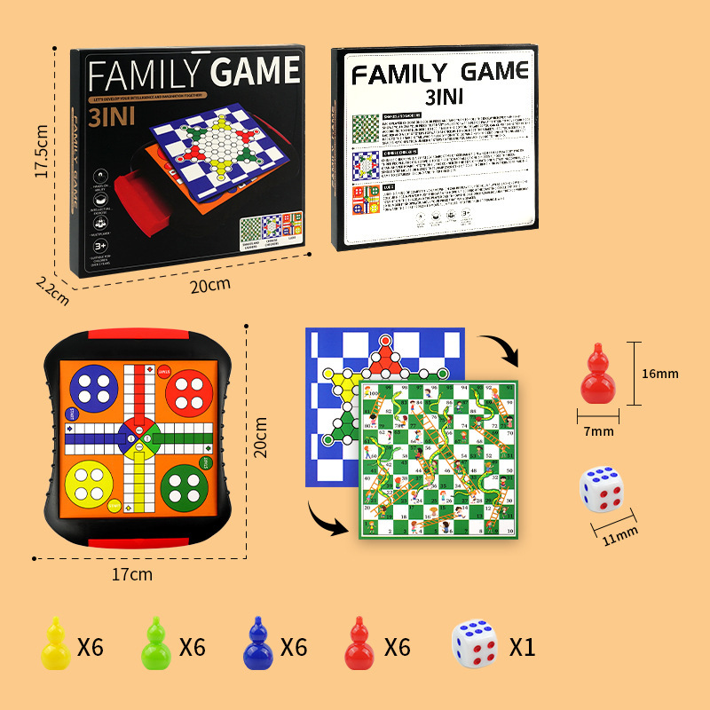Ajedrez de vuelo internacional ludo ajedrez go-go damas juego de ajedrez puzzle magnético plegable transfronterizo image 12