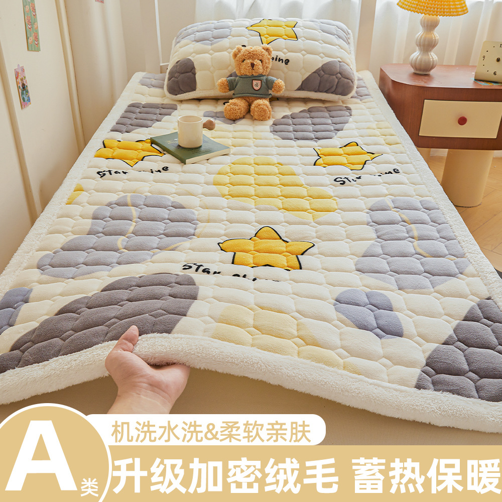 A級学生寮用ミルクベルベットマットレス、冬用厚手フリースパッド、入学時寮用シングルベッドマットレス