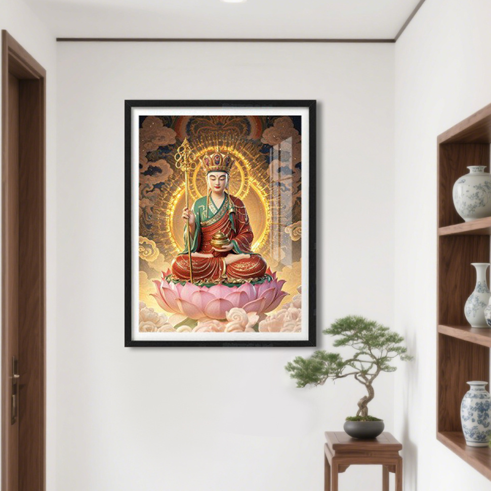[Algodón importado] Mona Lisa real punto de cruz Xuanzang nueva estatua de Buda sala de estar simple bordado de hilo hecho a mano image 1