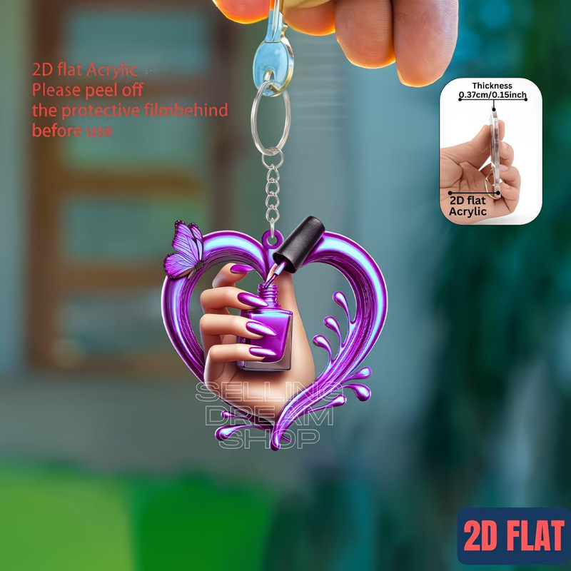 Nail Polish Keychain - Cute Nail Art Accessories with Acrylic Nail Polish Bottles (1/3/4/7 Piece Set) Nail Polish Keychain - Cute Nail Art Accessories with Acrylic Nail Polish Bottles (1/3/4/7 Piece Set)