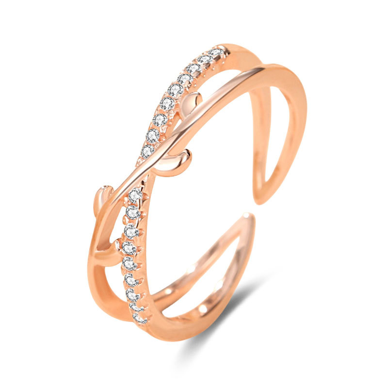 S925 anillo de brote de hoja de olivo de plata estilo coreano femenino anillo de hoja fresca nicho joyería de alta gama 2024 nuevo