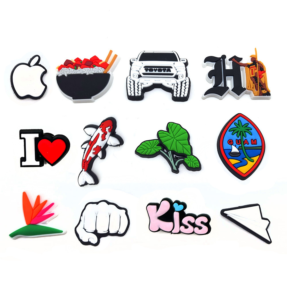 金鱼拳头荷叶洞洞鞋配饰PVC软胶鞋扣diy鞋花鞋装饰花园鞋配件创意