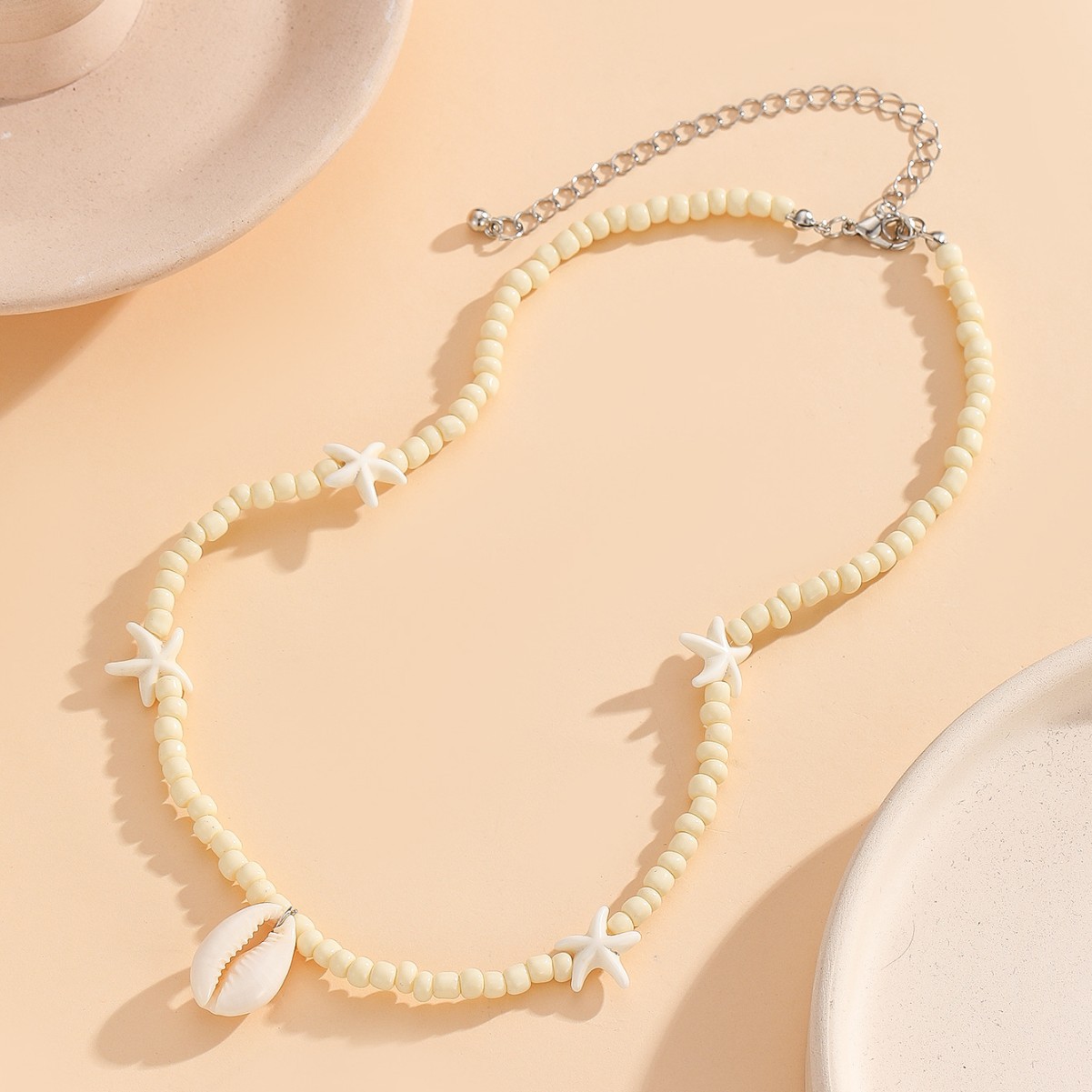Collana girocollo boho con perline conchiglia e stella marina_voghion.com