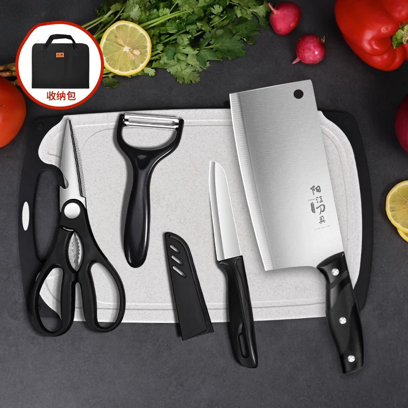 Kit de cortadores de verduras cocina cuchillo de cocina doméstico tablero de cocina 2 en 1 tabla de corte de fábrica super afilada dormitorio