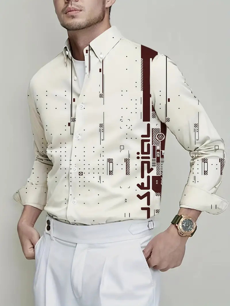 Productos europeos American Cross-border 2025 nueva tendencia de la moda casual todo fósforo cool guapo camisa de manga larga MB12