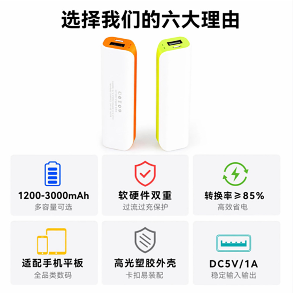 跨境促销款2600mAh毫安便捷移动电源 贸原单定 制logo礼品充电宝