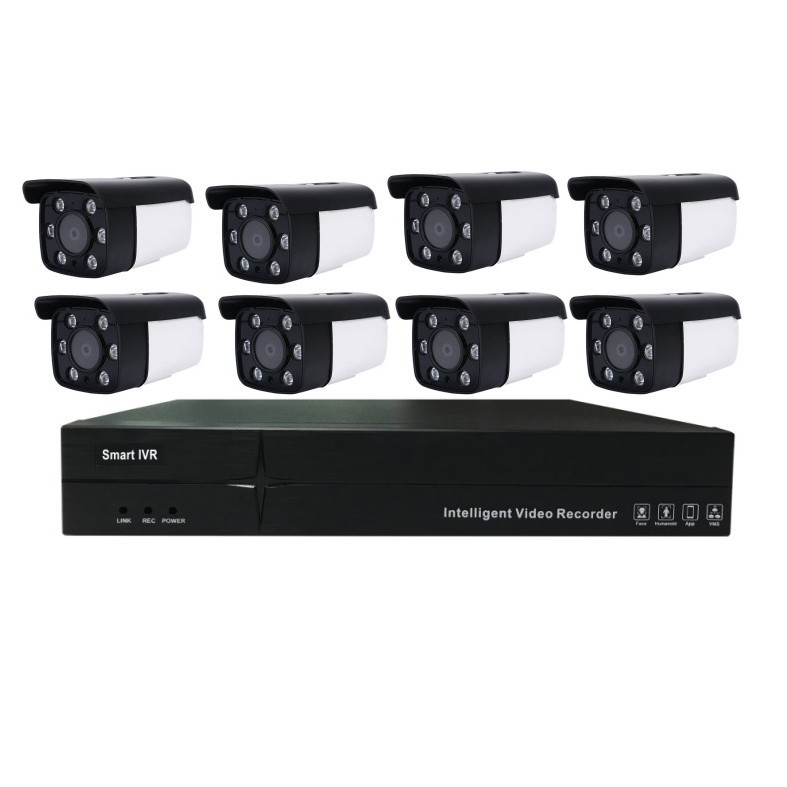 Fabrik-Großhandel 8-Kanal POE-Stromversorgung 4MP Outdoor-Überwachungskamera-Set Netzwerk HD Dual-Light Nachtsicht mit Aufnahme