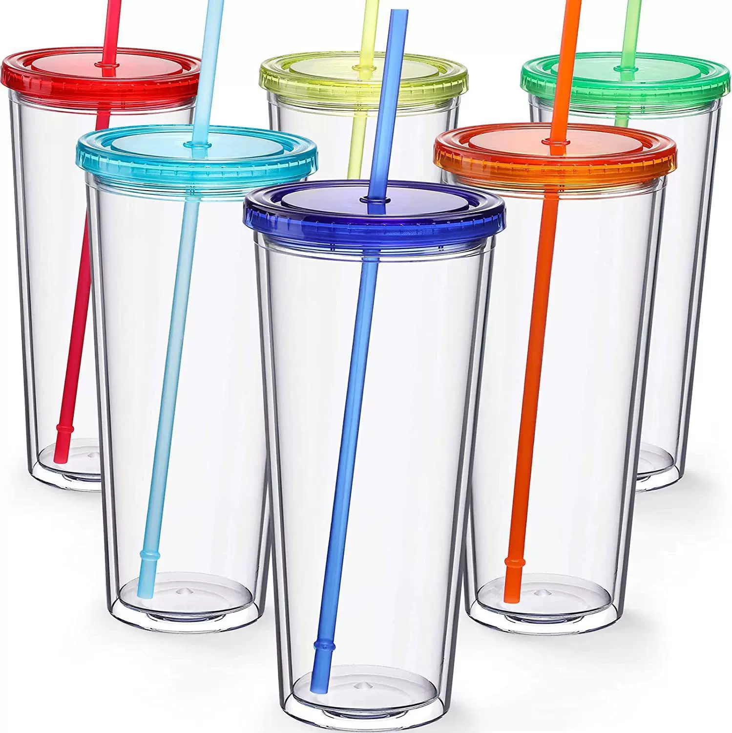 韩版夏季AS/PS吸管杯夏季冰杯制冷杯塑料饮料喝水杯礼品杯子