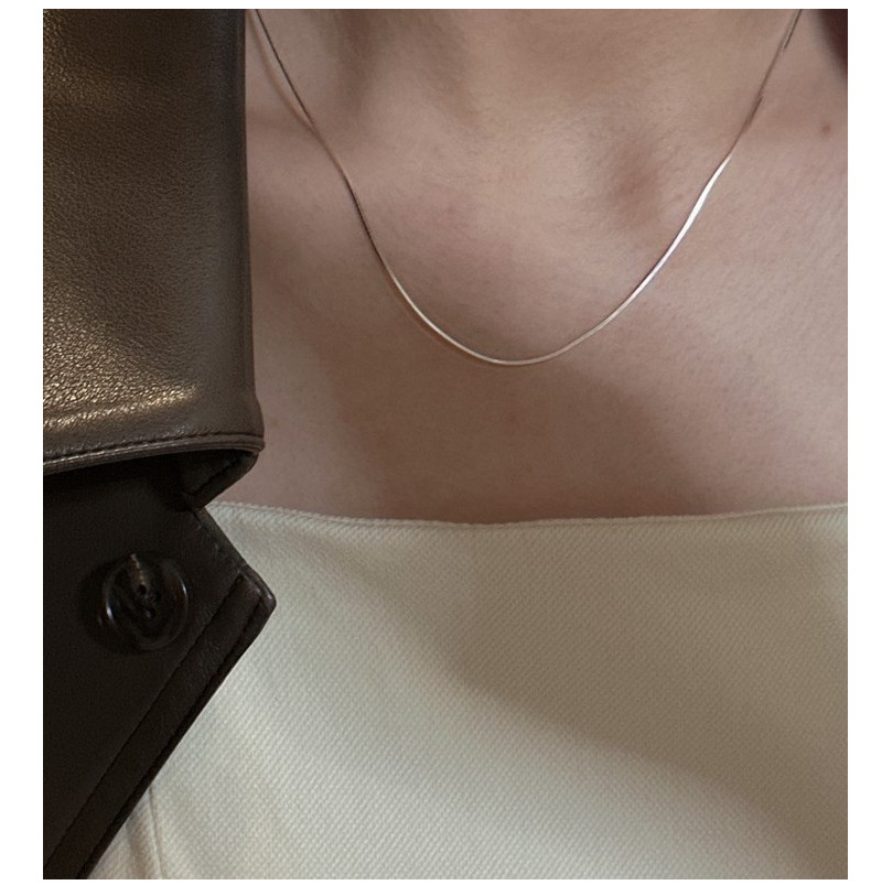 Necklace Classification 925 Sterling Silver Snake Chain Polishing Geometric Necklace