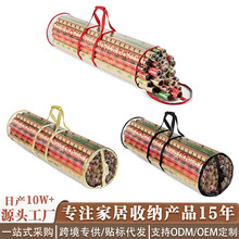 跨境爆款圣诞节礼品收纳袋圆筒式储存收纳包纸筒手提物品包装袋子