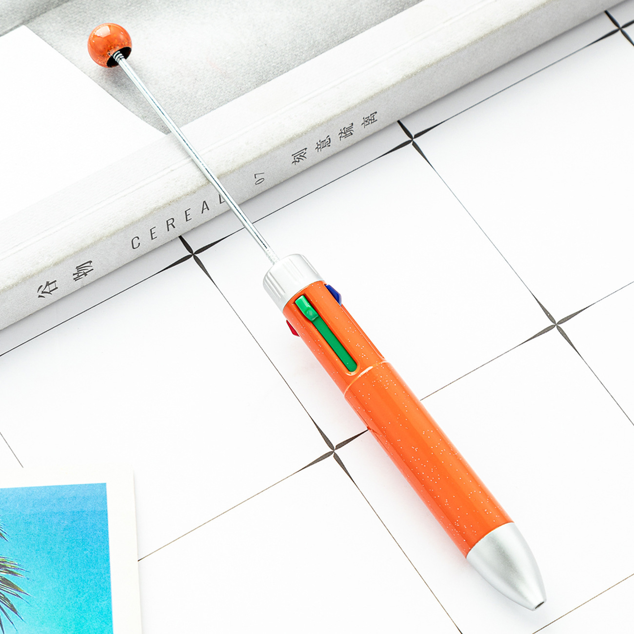 DIY cuatro colores bolígrafo de bola bolígrafo estudiantes papelería multicolor bolígrafo de bolígrafo de marca de línea clave pulsar bolígrafo plástico