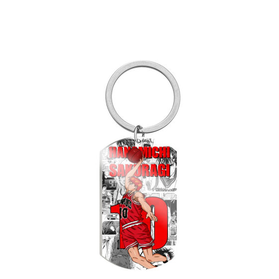 Huanyu Jewelry Slam Dunk Master SLAM DUNK Color Printing Titanium Steel Military Brand Stainless Steel Dog Brand Keychain